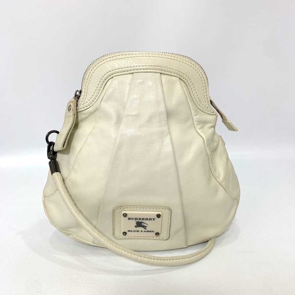 6 ot230721 2ta Burberry Pochette Gourd Logo Leather Shoulder Bag White