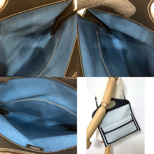 6 ot230728 1ta 04 Burberry Leather Shoulder Bag Blue