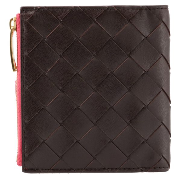 600270vcpp85059 2 Bottega Veneta Wallet Bifold Intrecciato Womens Bicolor Pink