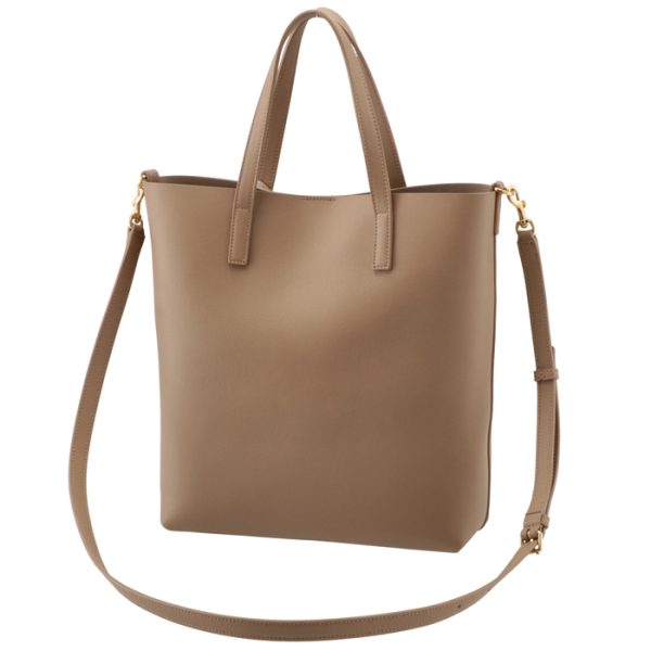 600307csv0j2646 2 Saint Laurent Paris Toy Shopping Tote Bag Brown