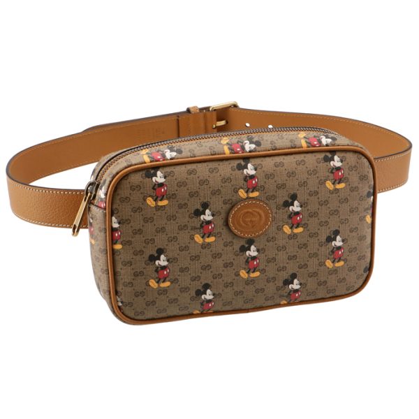 602695hwubm8559 Gucci Disney Mickey Mouse Collaboration Belt Bag Beige