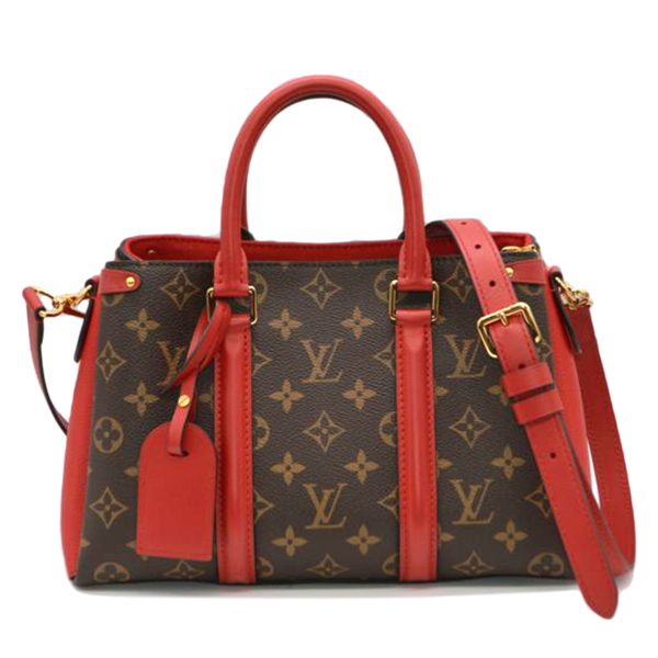 60574 1 Louis Vuitton NV Soufflo BB Monogram Bag Brown Red