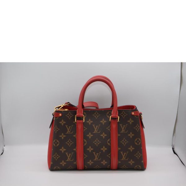 60574 2 Louis Vuitton NV Soufflo BB Monogram Bag Brown Red