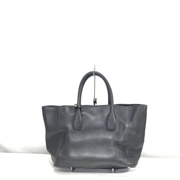 60643 2 Prada Medium Leather Tote Bag Black