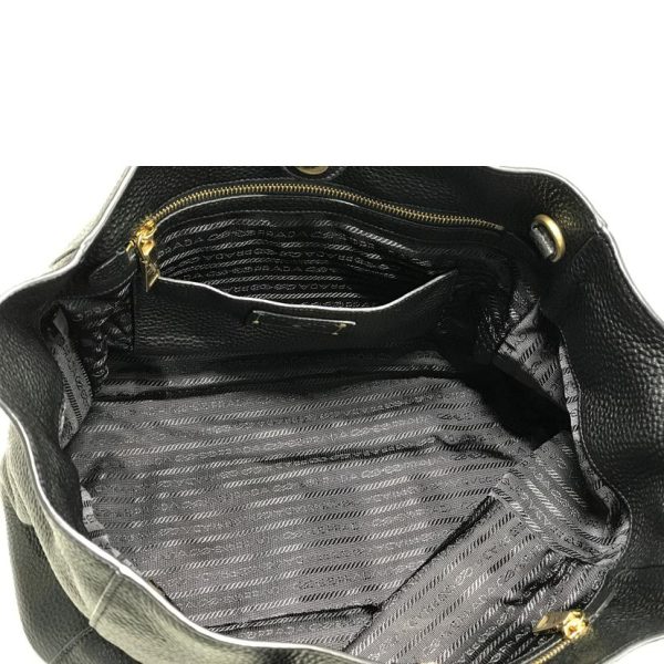 60643 5 Prada Medium Leather Tote Bag Black