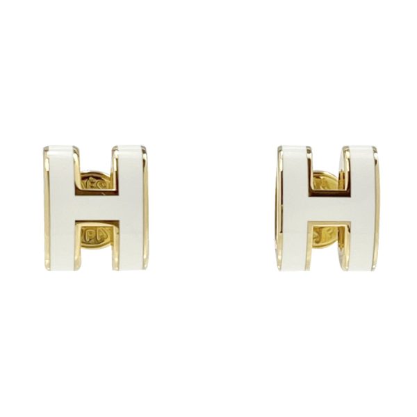 608002f49 11 Hermes Pop Ash Mini Earrings White Gold