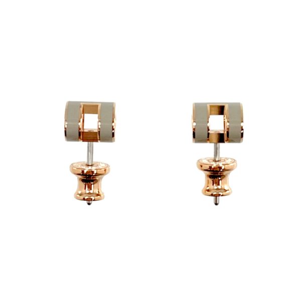 608002fo55 005 Hermes Pop Ash Mini Marron Glace Earrings Beige Rose