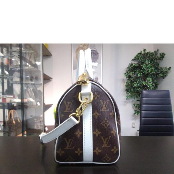 61309 2 Louis Vuitton Speedy Pandoliere 25 Monogram Handbag Brown