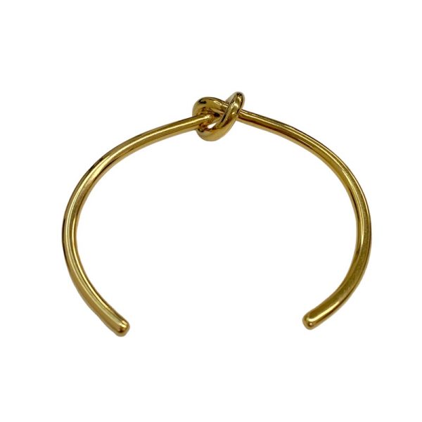 6143 2 Celine Cuff Knot Bangle Gold