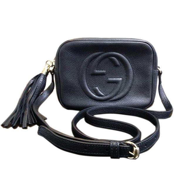 62177 1 Gucci Soho Disco Small Leather Shoulder Bag Black