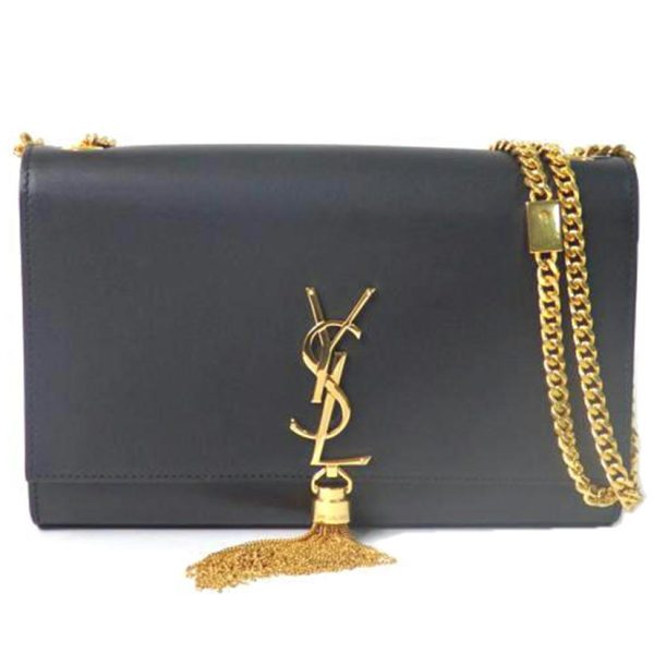 62225 1 Saint Laurent Classic Kate Tassel Chain Shoulder Black