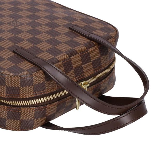 63569 3 Louis Vuitton Spontini Damier Ebene Leather Handbag Brown