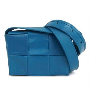 63615 1 Bottega Candy Cassette Maxi Intrecciato Shoulder Bag Blue