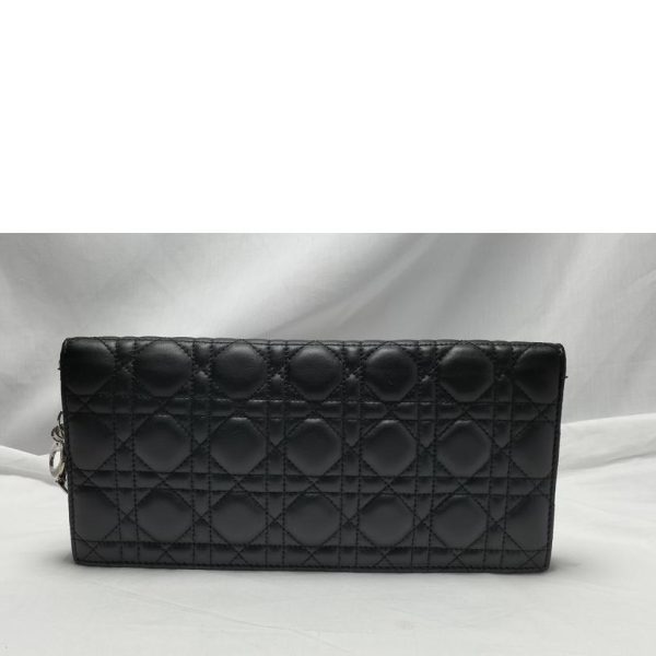 63924 2 Dior Cannage Chain Pouch 52 Leather Pouch Black