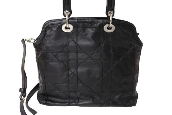 65038 d3 Christian Dior Granville 2WAY Tote Handbag Black