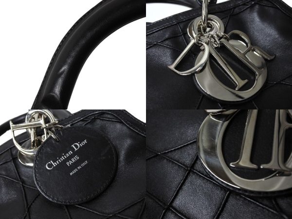 65038 d5 Christian Dior Granville 2WAY Tote Handbag Black