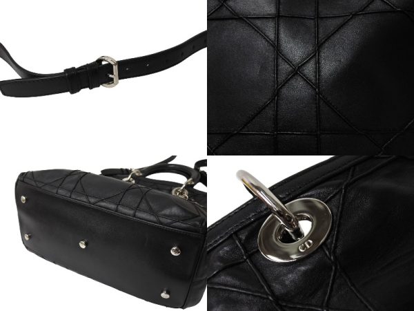 65038 d6 Christian Dior Granville 2WAY Tote Handbag Black