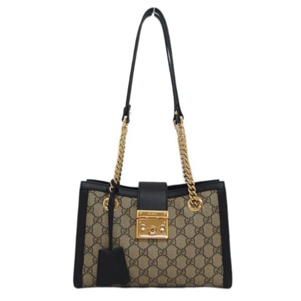 65368 1 Gucci Padlock GG Small Shoulder Bag Beige Black