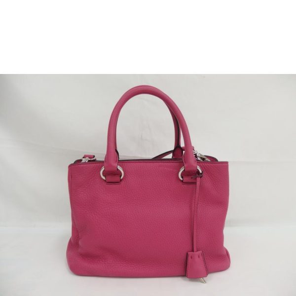 65443 2 Prada Leather Tote Bag Pink