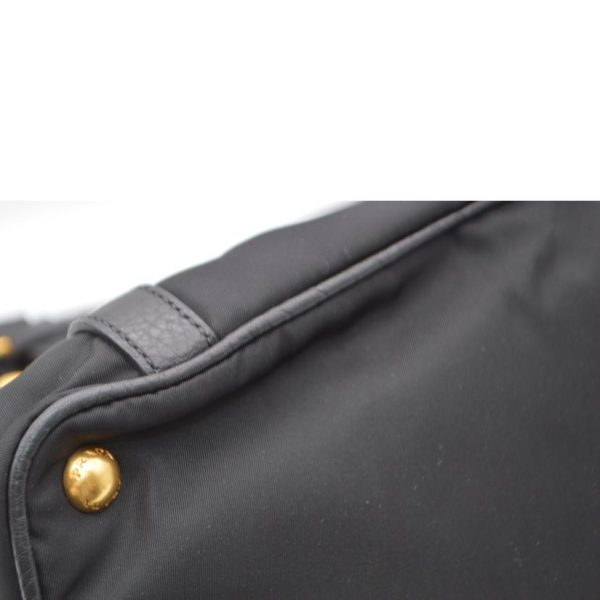 65498 8 Prada Tessuto Vitello Daino Medium Nylon Leather Handbag