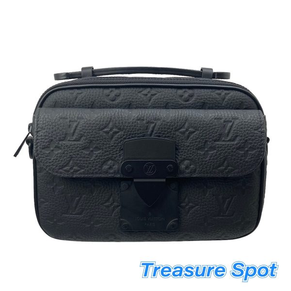 66177 Louis Vuitton S Lock Messenger Shoulder Bag Black