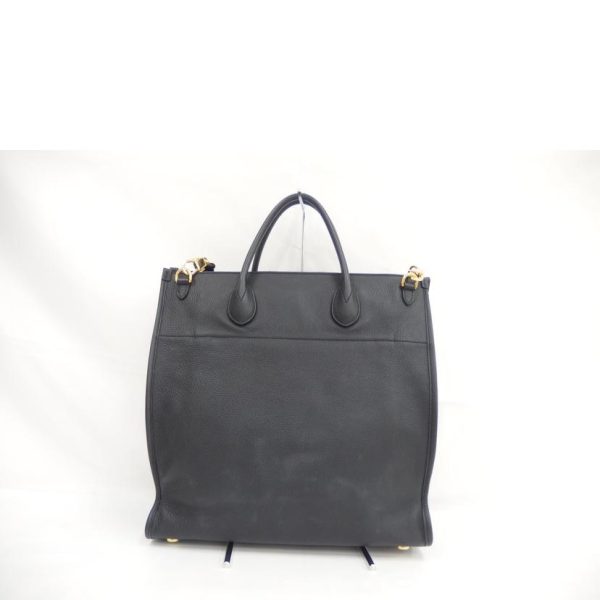 66211 2 Gucci Medium Leather Tote Bag Black