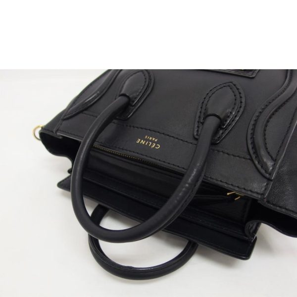 66624 4 Celine Luggage Nano Shopper Tote Bag Black