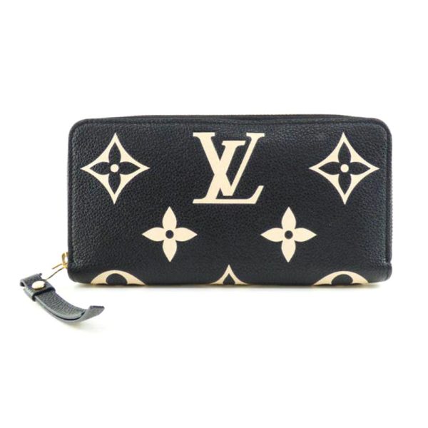 66806 2 Louis Vuitton Zippy Wallet Bicolor Black Beige