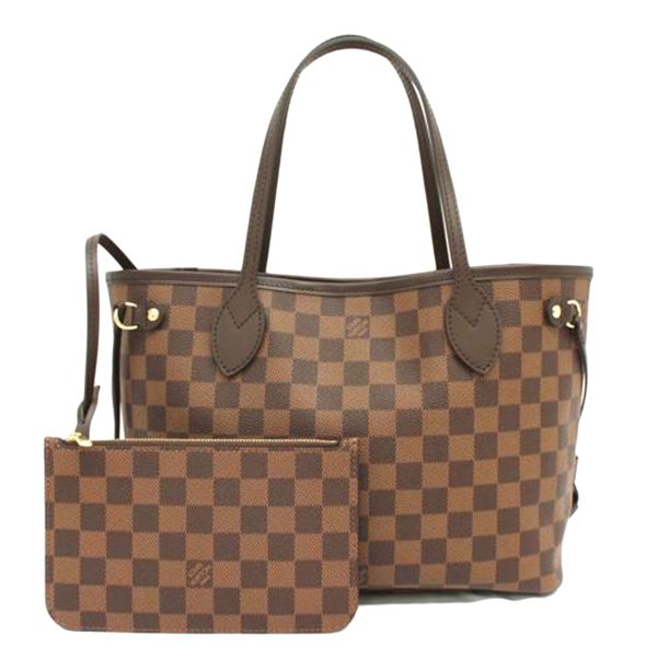 68818 1 Louis Vuitton Neverfull PM Dami Ebene Handbag Brown