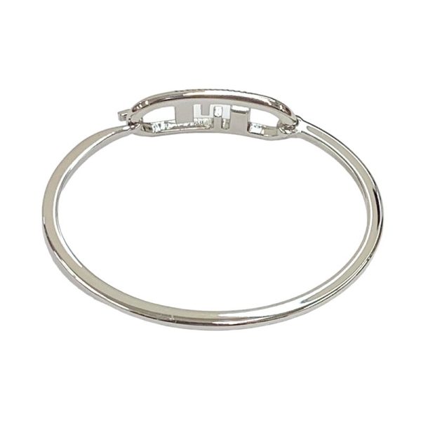 6903 4 Fendi Orlock Cuff Rhinestone Bangle Silver