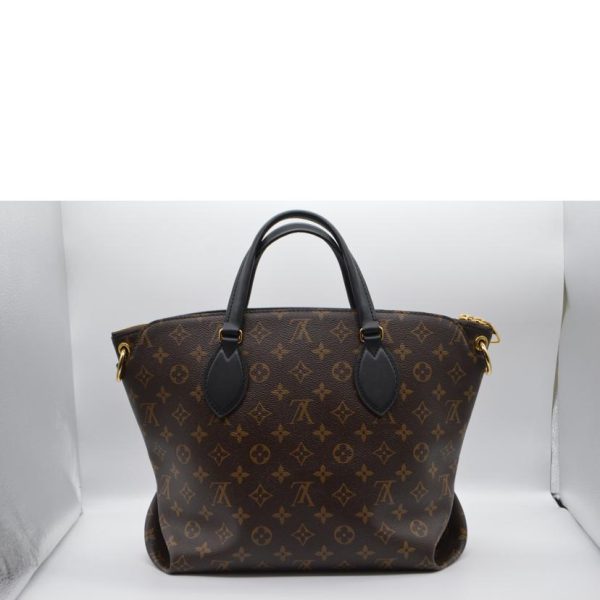 69926 2 Louis Vuitton Monogram MM Flower Zipped Tote Bag Noir