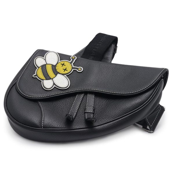 6h0580 1 Christian Dior Saddle Shoulder Bag Black