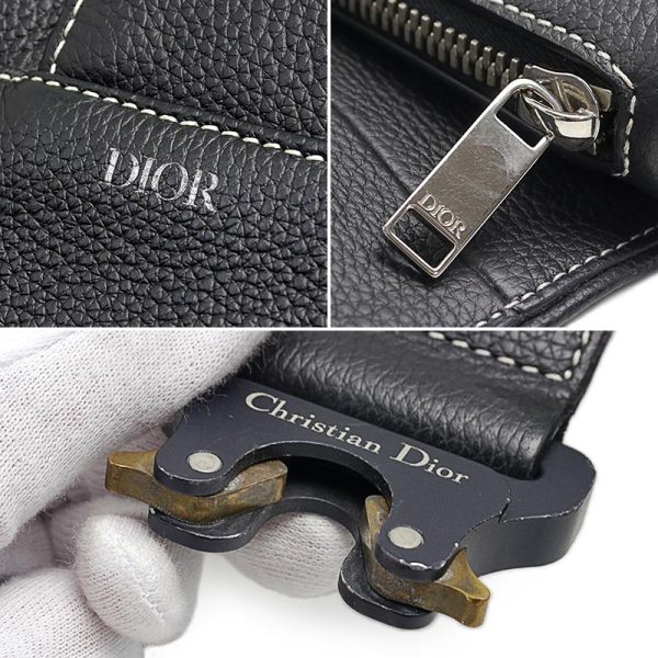 6h0580 8 Christian Dior Saddle Shoulder Bag Black