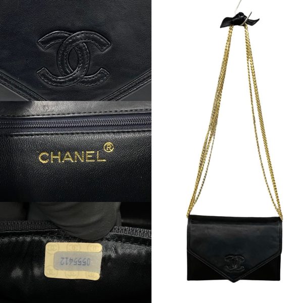 6sba a2907694 4 Chanel Lambskin Chain Mini Shoulder Bag Black