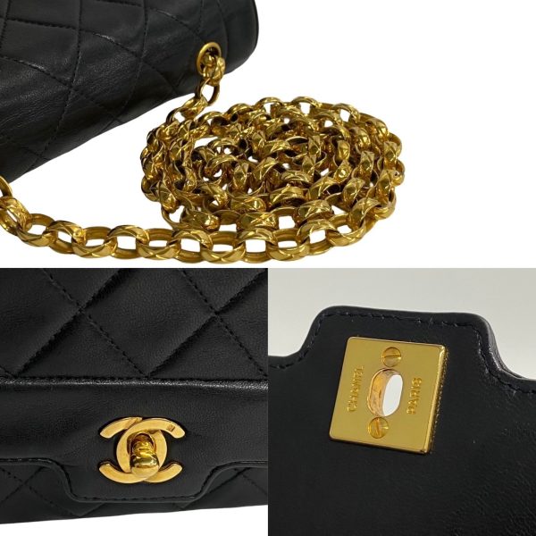 6sba wz348409 9 Chanel Diana Lambskin Chain Shoulder Bag Black