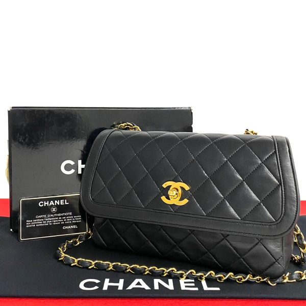 6sba wz353396 1 Chanel Matelasse Lambskin Chain Shoulder Bag Black