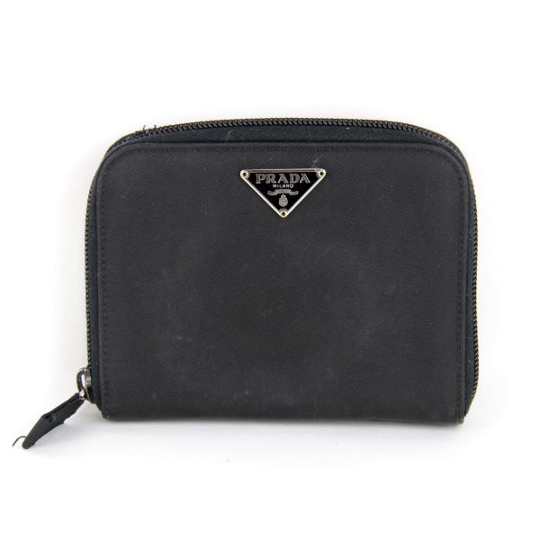 7003240408884t 1 Prada Nylon Bifold Wallet Black