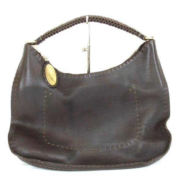 7004220301655t 1 Fendi Selleria Leather Shoulder Bag Brown