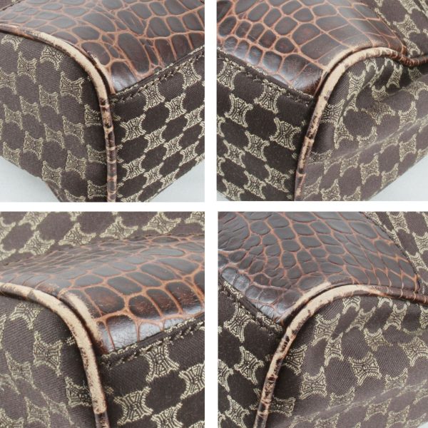 7004231006778t 4 Celine Handbag Macadam Pattern Canvas Brown