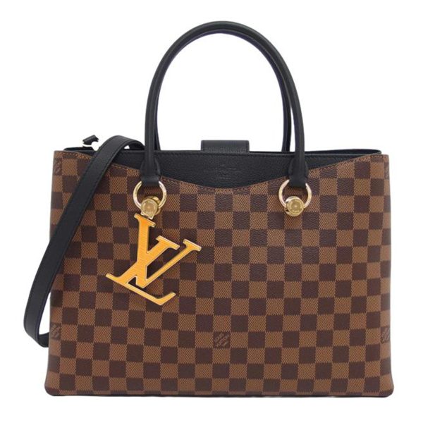 70281 1 Louis Vuitton River Side Damier Ebene 2 Way Shoulder Bag Brown