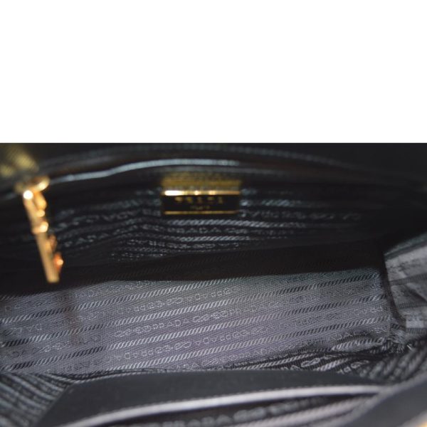 70533 5 Prada Galleria Sapphire Norx Leather Handbag Black