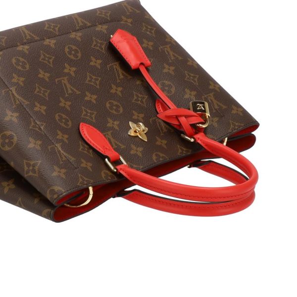 70825 4 Louis Vuitton Coquelicot Monogram Flower Tote Bag Brown