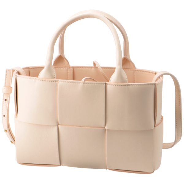 709337vcqc27671 1 Bottega Veneta Mini Arco Tote Bag Maxi Intrecciato Creme