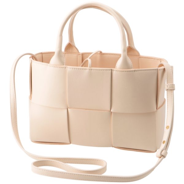 709337vcqc27671 2 Bottega Veneta Mini Arco Tote Bag Maxi Intrecciato Creme