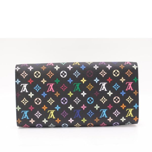 71115 2 Louis Vuitton Portefeuil Sarah Multicolor Wallet Black