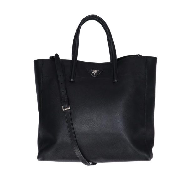 71260 1 Prada Saffiano Handbag Black