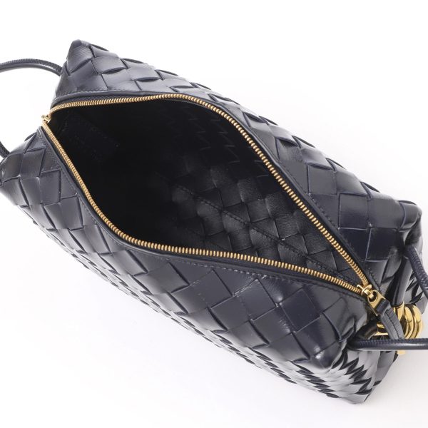 717520 v2gv106 Bottega Veneta Small Loop Crossbody Bag Black