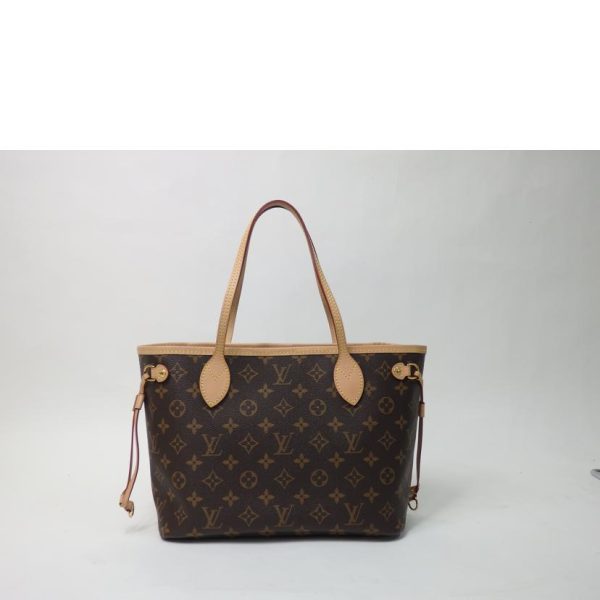 71980 2 Louis Vuitton Neverfull PM Monogram Handbag Brown