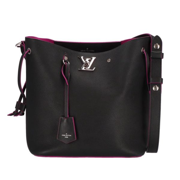 72004 1 Louis Vuitton Lock Me Bucket Bag Black