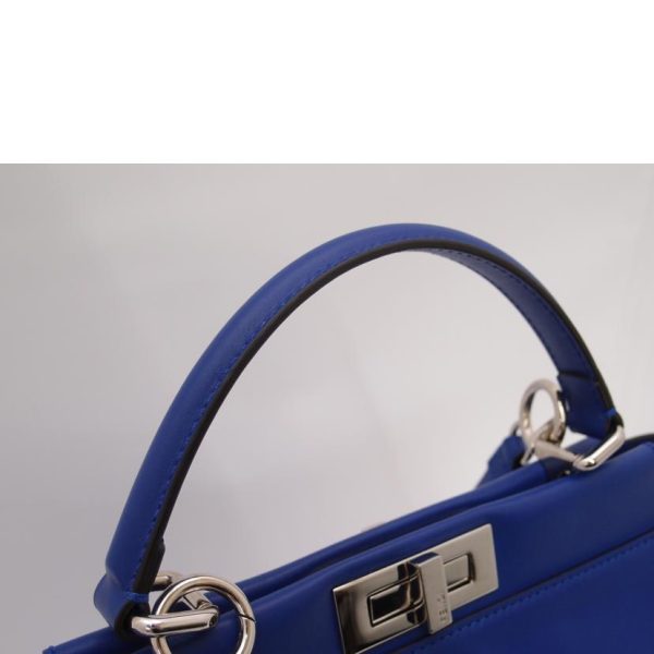 72225 4 Fendi 2WAY Shoulder Turn Lock Leather Peekaboo Monster Blue